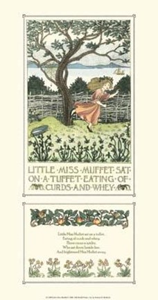 Framed Little Miss Muffet Print
