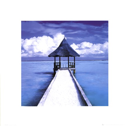 Framed Maldives - Hut Print