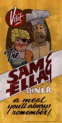 Framed Sam and Ella Diner Print