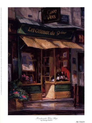 Framed Montmarte Wine Shop Print