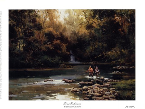 Framed Trout Fishermen Print