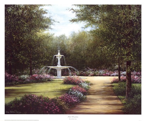 Framed Park Fountain Print