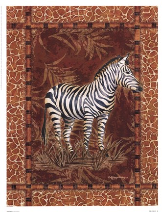 Framed Lone Zebra Print