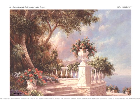 Framed Balcony At Lake Como Print