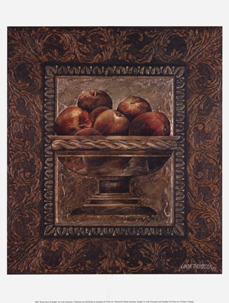 Framed Rustic Bowl of Apples Print