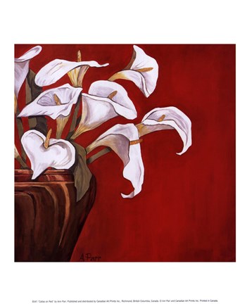 Framed Callas on Red Print