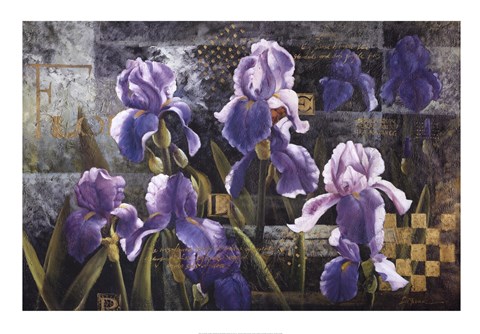 Framed Iris Garden Print