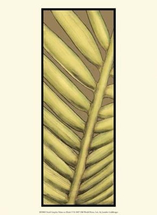 Framed Small Graphic Palms On Khaki V Print