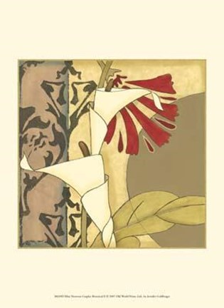 Framed Mini Nouveau Graphic Botanical II Print