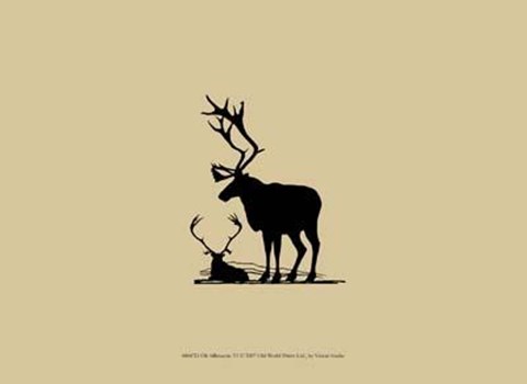 Framed Elk Silhouette VI Print
