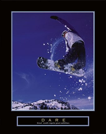 Framed Dare – Snowboarder Print