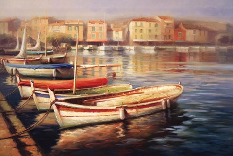 Framed Harbor Morning II Print