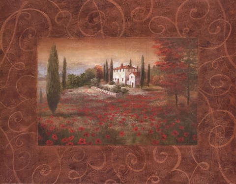 Framed Fields Of Tuscany II Print