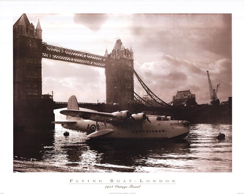 Framed Flying Boat - London Print