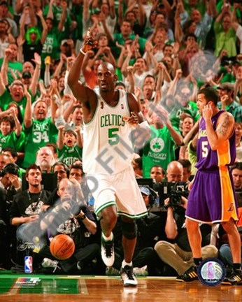 Framed Kevin Garnett, Game Six of the 2008 NBA Finals; Action #26 Print