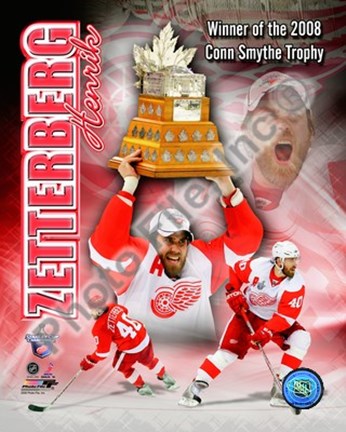 Framed Henrik Zetterberg 2007-08 NHL Conn Smyth Trophy Winner Portrait Plus Print