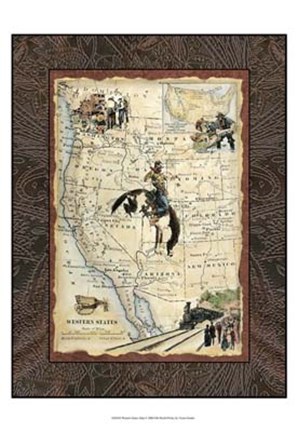 Framed Western States Map Print
