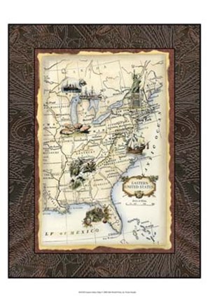 Framed Eastern States Map Print