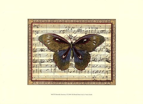 Framed Butterfly Harmony I Print
