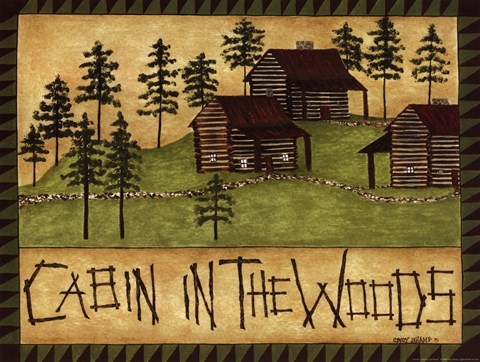 Framed Cabin in the Woods Print