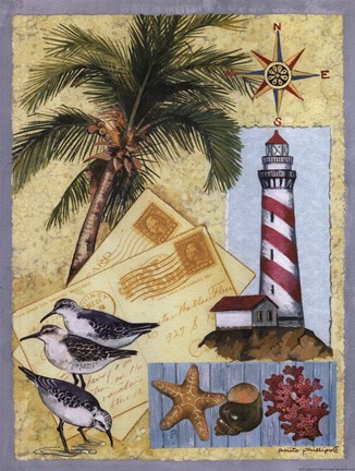 Framed Lighthouse Letters Print