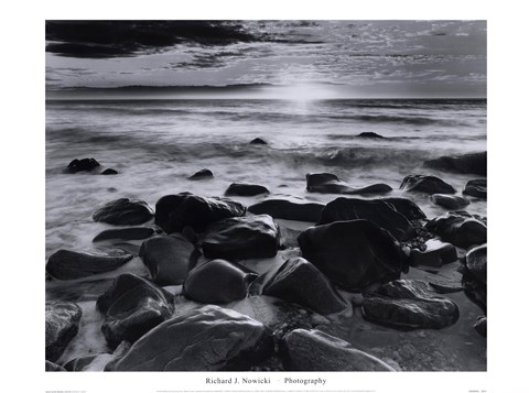 Framed Winter Sunrise Montauk Coast Print