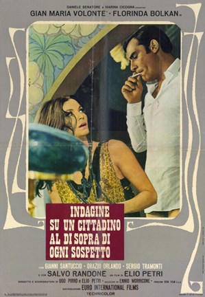 Framed Investigation of a Citizen Above Suspicion - man standing over a woman Print