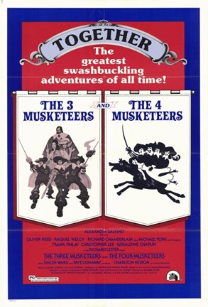 Framed Three Musketeers/Four Musketeers Print