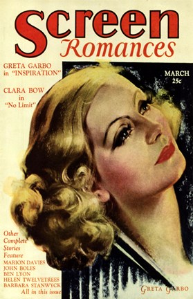 Framed Greta Garbo - Screen Romances Print