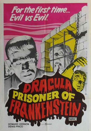 Framed Dracula Prisoner of Frankenstein/Werewolf&#39;s Shadow Print