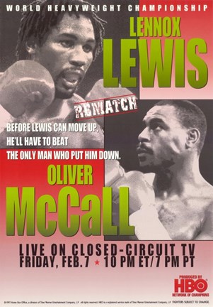 Framed Lennox Lewis vs Oliver McCall Print