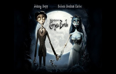 Framed Tim Burton&#39;s Corpse Bride Johnny Depp Helena Bonham Carter Horizontal Print