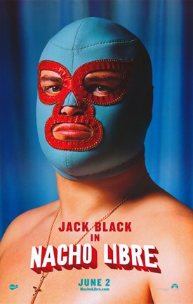 Framed Nacho Libre Jack Black in Mask Print
