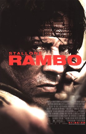 Framed Rambo - Stallone Print