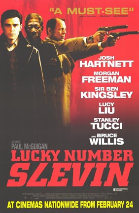 Framed Lucky Number Slevin - three men Print