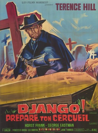 Framed Django Sees Red French Print