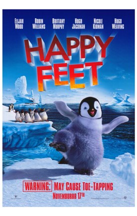 Framed Happy Feet Movie Warning Print