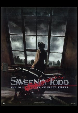 Framed Sweeney Todd Johnny Depp overlooking London Print