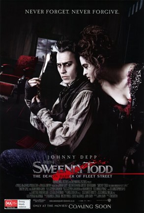 Framed Sweeney Todd Never Forget Never Forgive Print