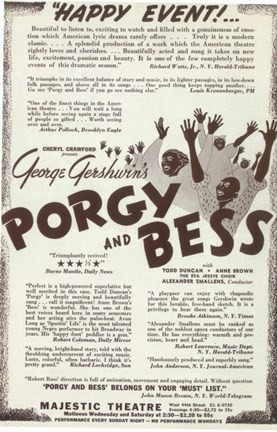 Framed Porgy And Bess (Broadway) Print
