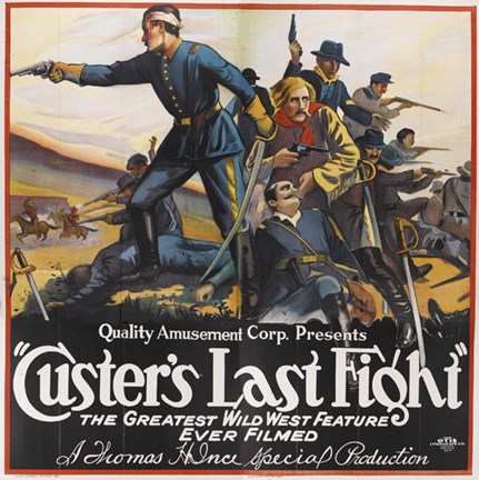 Framed Custer&#39;s Last Raid Wild West Print