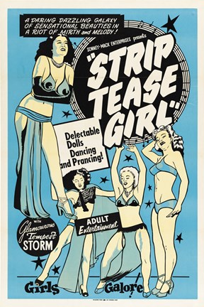 Framed Striptease Girl Print