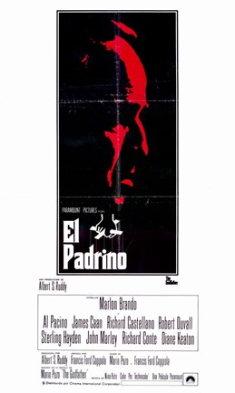 Framed Godfather Red Profile Spanish Print