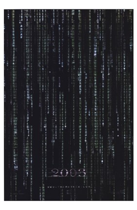 Framed Matrix Reloaded B&amp;W Code Print
