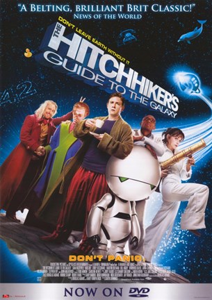 Framed Hitchhiker&#39;s Guide to the Galaxy (characters posed) Print