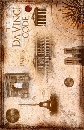 Framed Da Vinci Code Famous Places Print