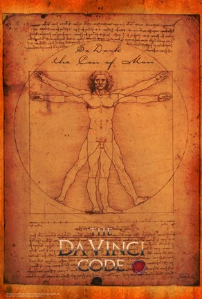 Framed Da Vinci Code Vitruvian Man Print