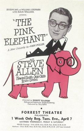 Framed (Broadway) Pink Elephant Print
