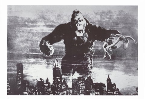 Framed King Kong Black and White Screenshot Print