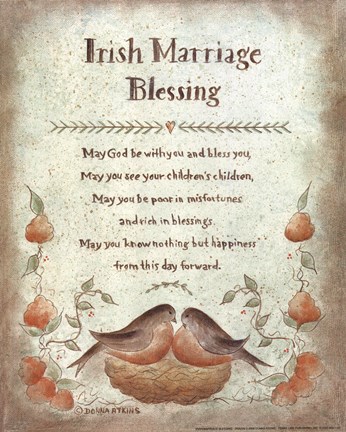 Framed Irish Marriage Blessing Print